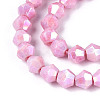Anti-Tarnish Electroplate Bicone Glass Beads Strands EGLA-T021-4mm-16-04-3