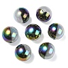 UV Plating Rainbow Iridescent Opaque Acrylic Beads X-OACR-C007-01G-1