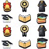 12Pcs 6 Styles Graduation Season Theme Silicone Focal Beads SIL-CJ0001-46-8