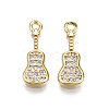 Brass Micro Pave Clear Cubic Zirconia Pendants X-KK-T056-56G-NF-1