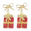 Handmade Glass Seed Beads Dangle Stud Earrings EJEW-MZ00545-01-2