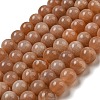 Round Natural Sunstone Beads Strands G-F222-33-8mm-1-2