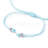 Heart Synthetic Turquoise Braided Bead Bracelets BJEW-JB09822-3