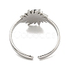 304 Stainless Steel Synthetic Turquoise Cuff Rings G-Z056-01P-01-3