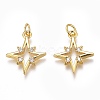 Brass Micro Pave Clear Cubic Zirconia Pendants X-ZIRC-O035-22G-1