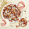 500Pcs Rubberized Style Imitated Silicone Acrylic Beads MACR-SP0001-07D-6