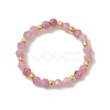 Natural Tourmaline Beaded Stretch Rings for Women RJEW-JR00868-05-2