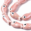 Handmade Porcelain Ceramic Beads Strands PORC-T006-03I-3