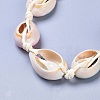 Adjustable Printed Cowrie Shell Braided Bead Bracelets BJEW-JB04273-3