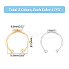12Pcs 2 Colors Brass Open Cuff Ring Findings KK-UN0001-28-3