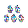 Rainbow Color Alloy Pendant Rhinestone Settings PALLOY-T054-156-1