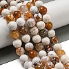 Faceted Natural Fire Crackle Agate Beads Strands G-F447-12mm-H04-2