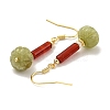 Natural Pearl & Natural Agate & Natural Xiuyu Jade Dangle Earrings EJEW-M252-05G-2