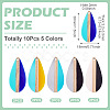 10Pcs 5 Colors Transparent & Opaque Resin & Wood Pendants RESI-TA0004-65-4