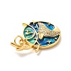 Rack Plating Brass Micro Pave Cubic Zirconia Pendants KK-M230-34G-4