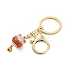 Fortune Cat Porcelain Pendant Keychain KEYC-G064-03D-2