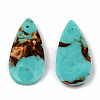Assembled Natural Bronzite and Synthetic Turquoise Pendants G-N330-018-2