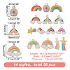 ARRICRAFT 56pcs 14 styles Alloy Enamel Pendants ENAM-AR0001-67-5