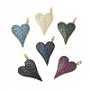 Rack Plating Brass Micro Pave Cubic Zirconia Pendants KK-E281-01G-1