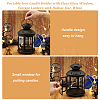 Portable Iron Candle Holder with Clear Glass Window AJEW-WH0299-85B-3