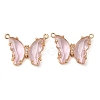 Brass Pave Faceted Glass Connector Charms FIND-Z020-03Q-1