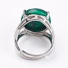 Adjustable Synthetic Malachite Finger Rings RJEW-F075-01I-3