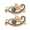 Brass Micro Pave Cubic Zirconia Connector Charms CU-CBA4579-03G-G-1
