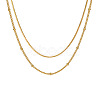 304 Stainless Steel Double-Layer Necklace LS-NJEW-Q321-01G-1