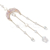 Natural Ametrine Chip Beads & Glass Beads & Brass Hanging Suncatchers HJEW-JM04754-4