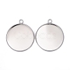 304 Stainless Steel Pendant Cabochon Settings STAS-F191-14S-I-3