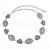 Alloy Ethnic-style Oval Horse and Heart Link Chain Belts for Women FS-WG752C3-01-5