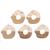 Transparent Resin & Walnut Wood Pendants RESI-S389-050A-B05-1
