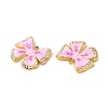 Real 18K Gold Plated 304 Stainless Steel Rhinestone Pendants STAS-A084-28G-02-2