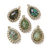 Natural African Turquoise(Jasper) Faceted Teardrop Pendants G-I375-01G-14-1