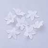 Clear Frosted Acrylic Flower Beads X-PL594-11-2