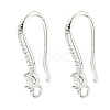 Brass Clear Cubic Zirconia Earring Hooks KK-H532-23S-1