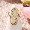 304 Stainless Steel S-shaped Open Cuff Rings for Women RJEW-Z077-01G-06-2