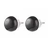 Half Round Natural Mixed Gemstone Stud Earrings for Girl Women X-EJEW-JE04664-3