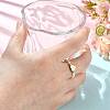 Natural Freshwater Pearl & 304 Stainless Steel Bead Finger Rings RJEW-FS00001-10-5