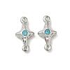 304 Stainless Steel Aquamarine Rhinestone Connector Charms STAS-L308-03A-P-1