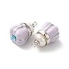 Rack Plating Brass Cubic Zirconia Pendants KK-G504-09-3