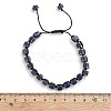 Adjustable Natural Lapis Lazuli and Non-magnetic Synthetic Hematite Braided Bead Bracelets BJEW-Z090-01F-5