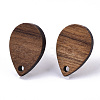 Walnut Wood Stud Earring Findings MAK-N033-007-2