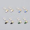 Brass Enamel Stud Earrings EJEW-L231-66-1
