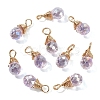 10Pcs Glass Pendants PALLOY-YW00130-06-1