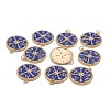 Eco-Friendly Brass Micro Pave Clear Cubic Zirconia Enamel Pendants ZIRC-C024-01G-03-2