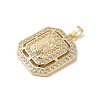 Brass Cubic Zirconia Pendants KK-Z050-32G-01-2