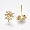 Brass Stud Earring Findings KK-T038-475G-2