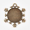 Tibetan Style Alloy Pendant Cabochon Settings PALLOY-WH0014-03AB-1