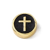 Real 18K Gold Plated Brass Enamel Beads KK-F814-04G-03-1